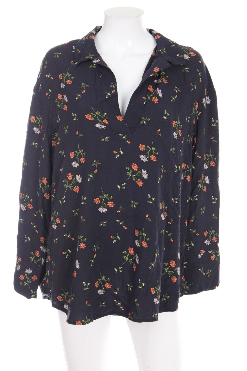 H&M - Oversize-Tunika-Bluse mit floralem Muster - S