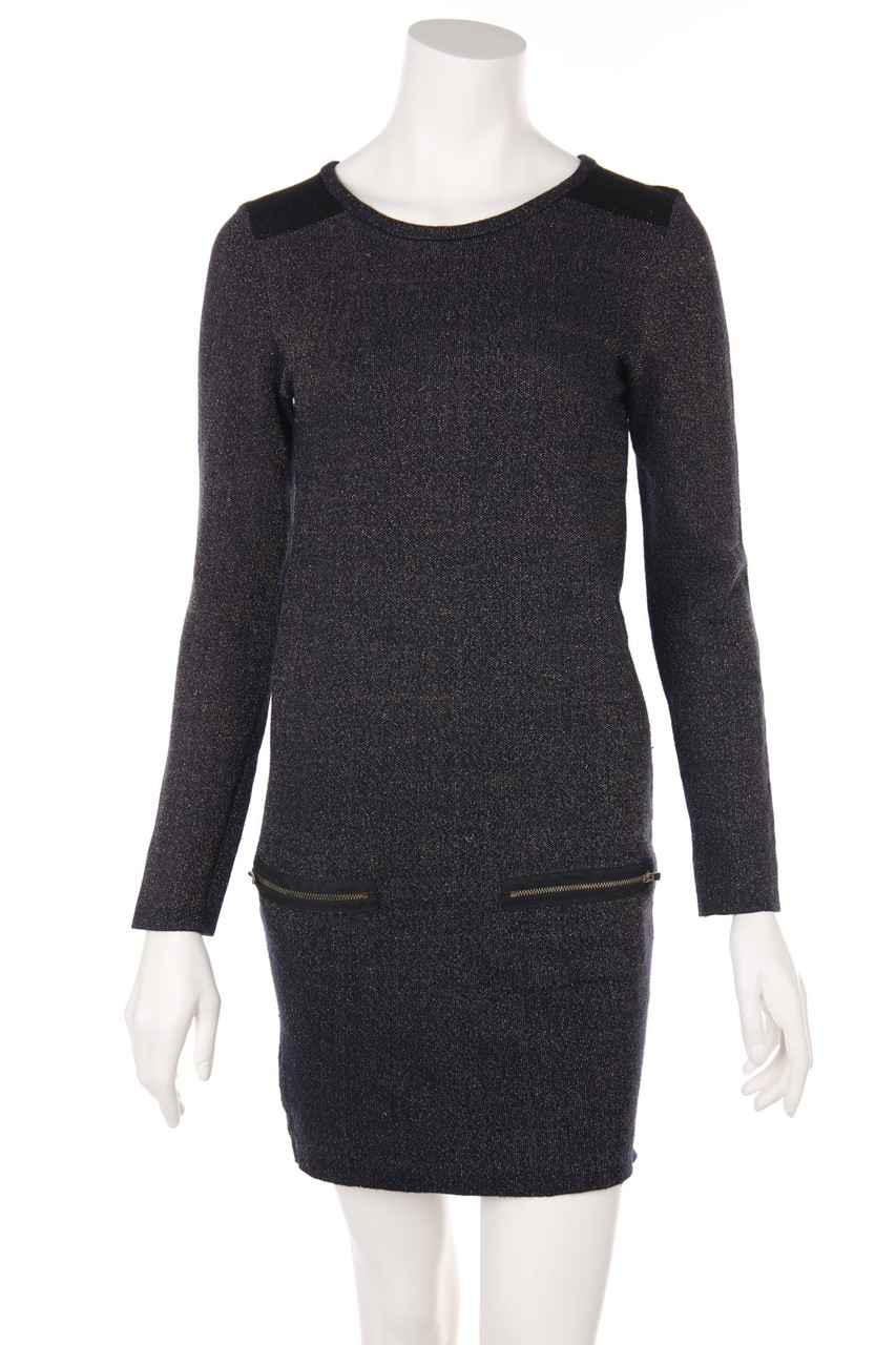 maje - Glitter-Knit Dress with Zipper Closure - D 38
