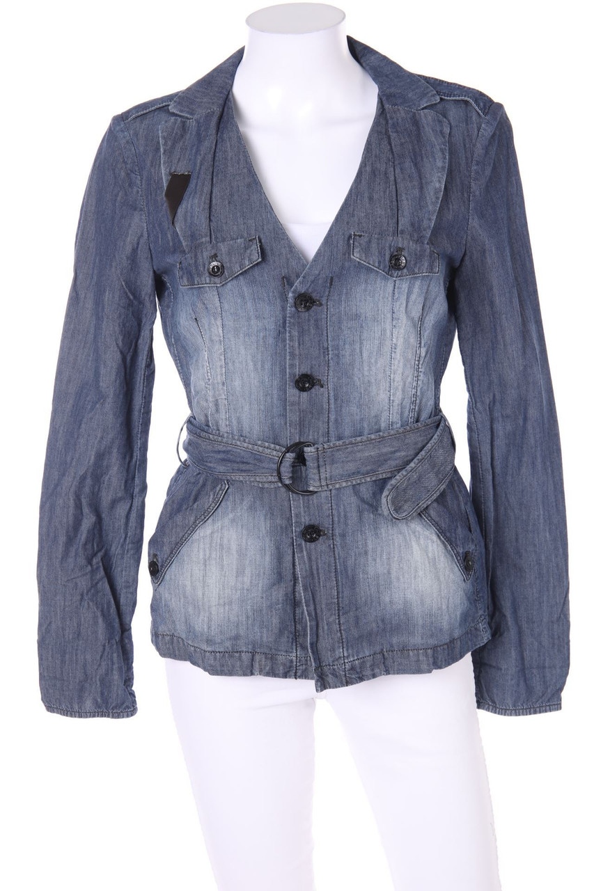 DIESEL - Used Look-Jeans-Jacke mit Gürtel - S