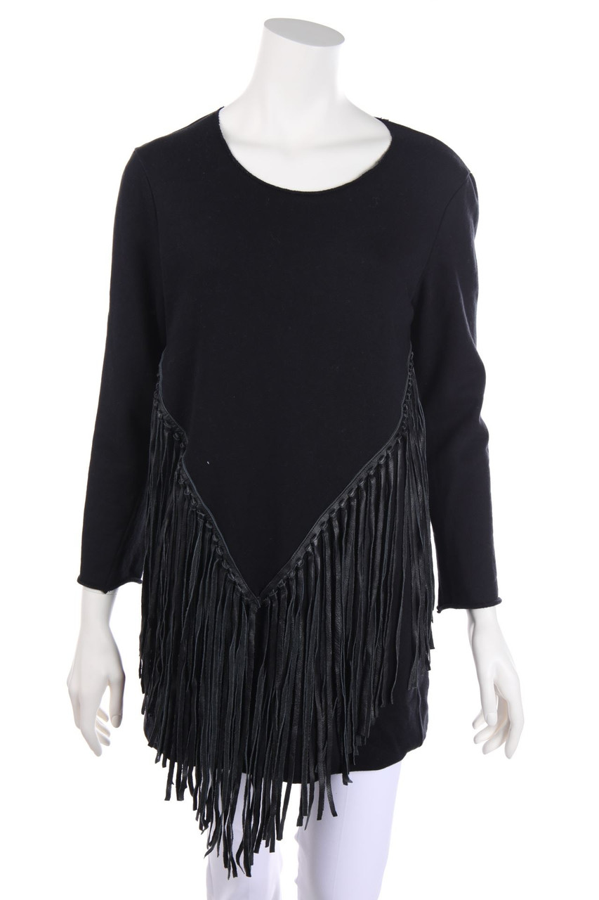 maje - Pullover with Leather Details - D 36-38