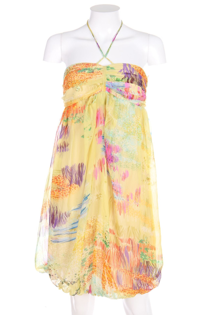 ZARA WOMAN - Neckholder-Seidenkleid - S