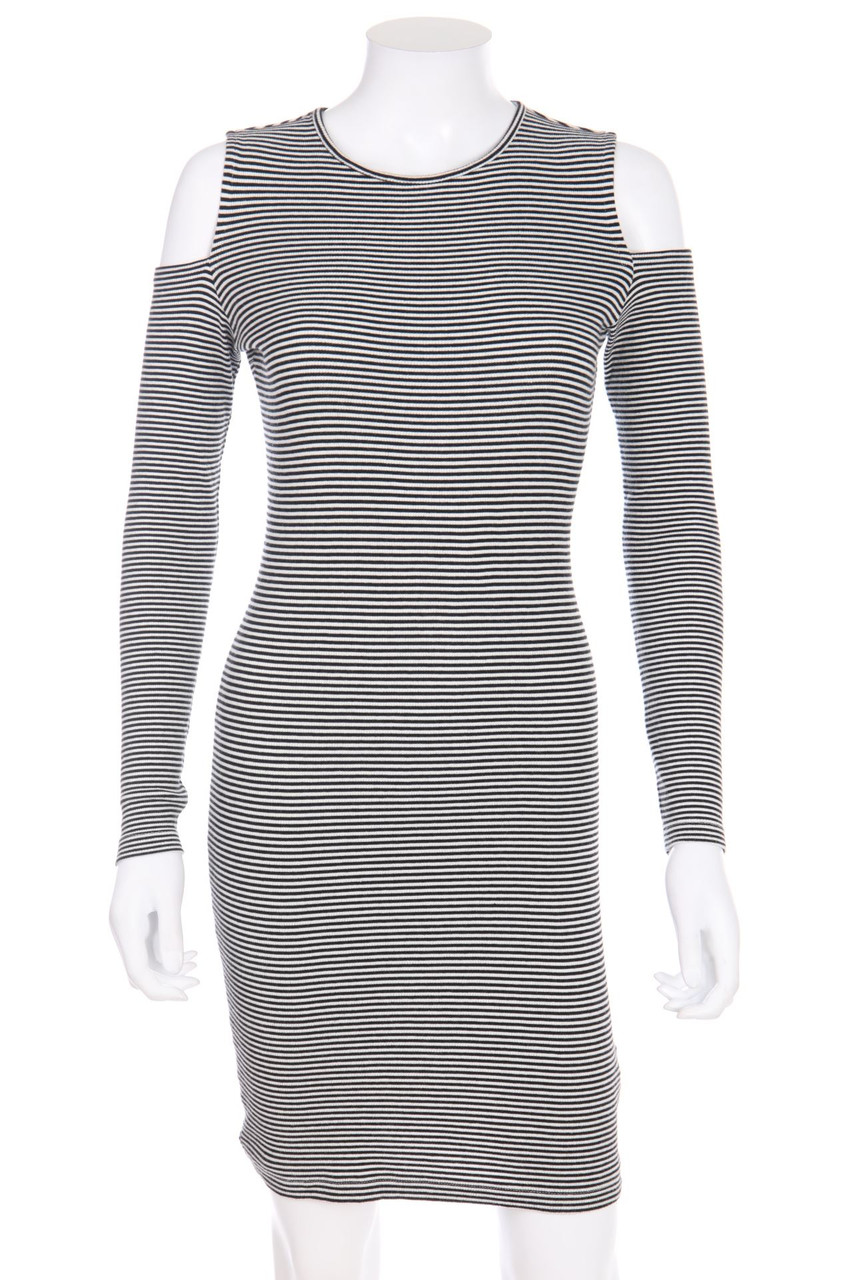 RESERVED - Cold-Shoulder-Dress with Stripes - D 34