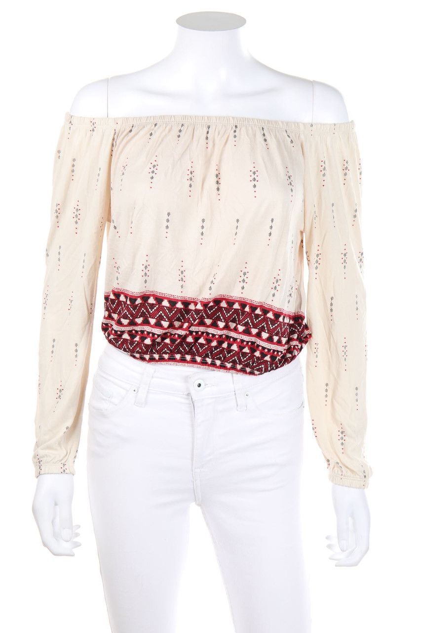 H&M DIVIDED - Boho-Carmen-Bluse mit Print - M