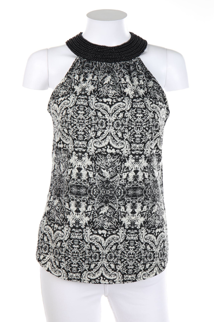 zebra - Blouse Top with Pearls - XS