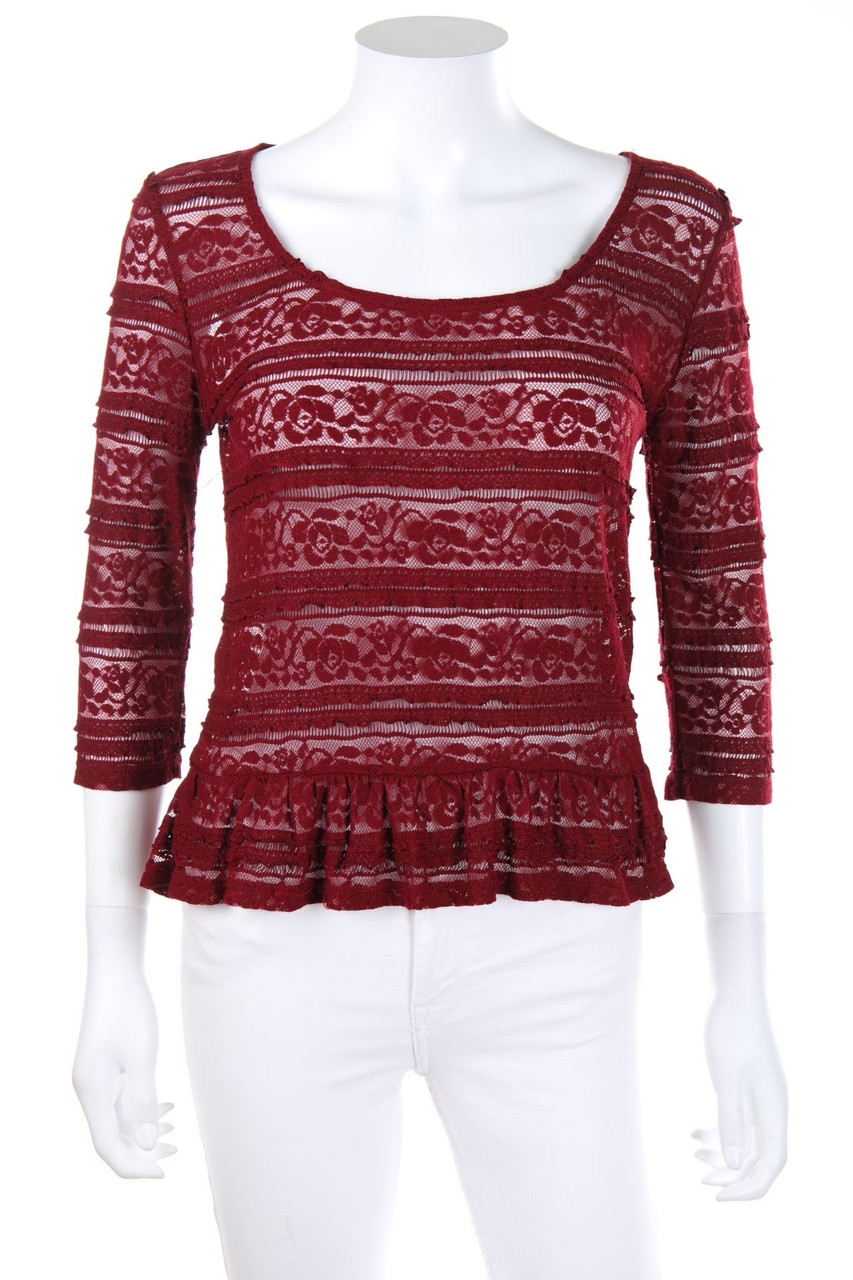 TALLY WEiJL - Blouse with 3/4 Sleeve, Lace - M