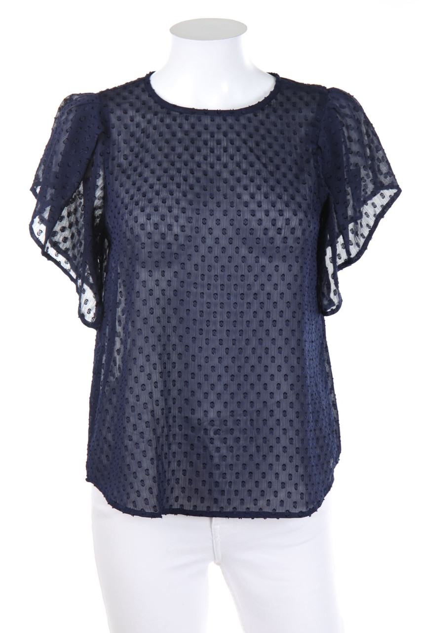 JACQUELINE de YONG - Kurzarm-Bluse mit Punkten - D 36