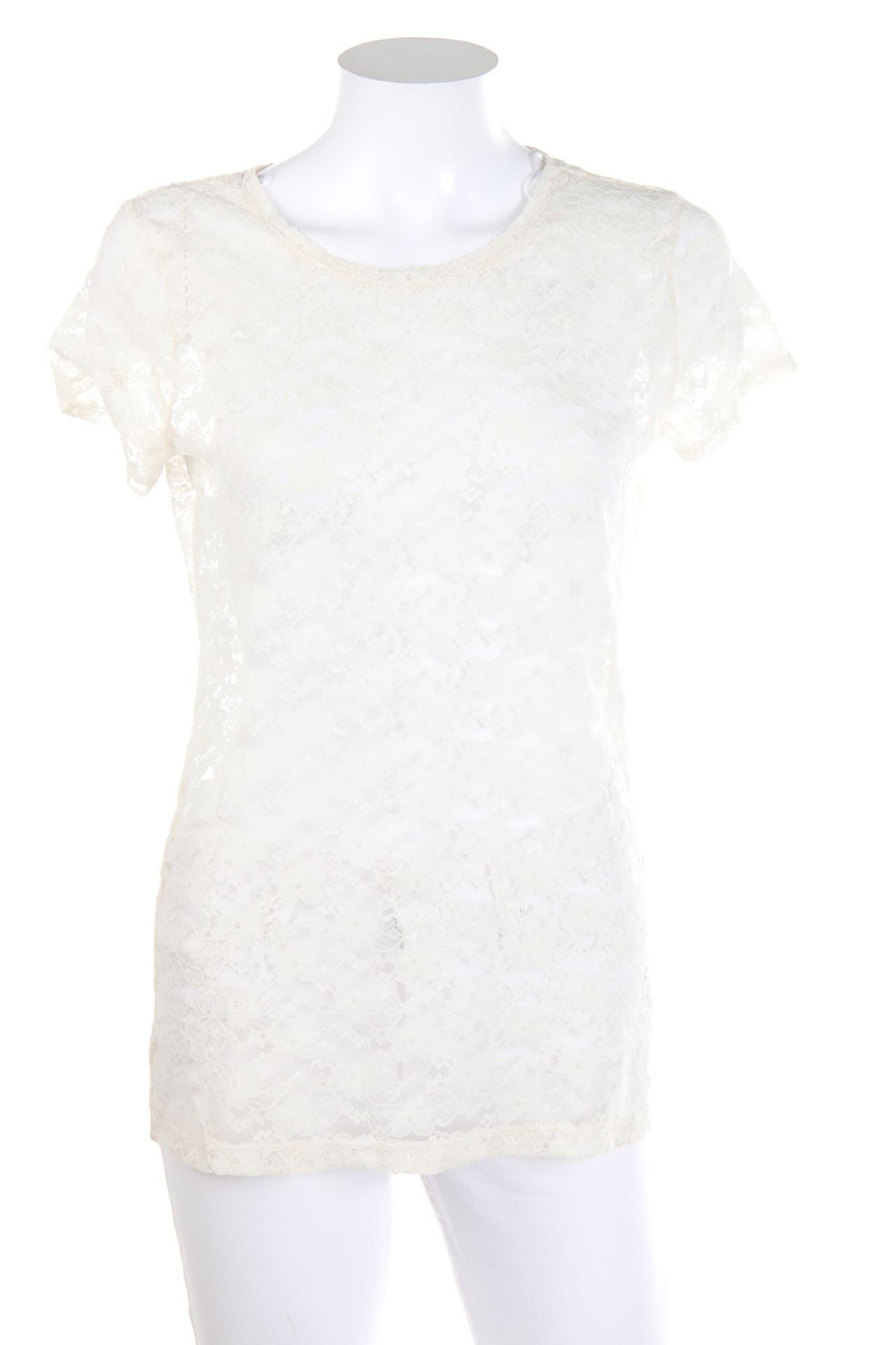 H&M CONSCIOUS - Kurzarm-Shirt aus Spitze - S