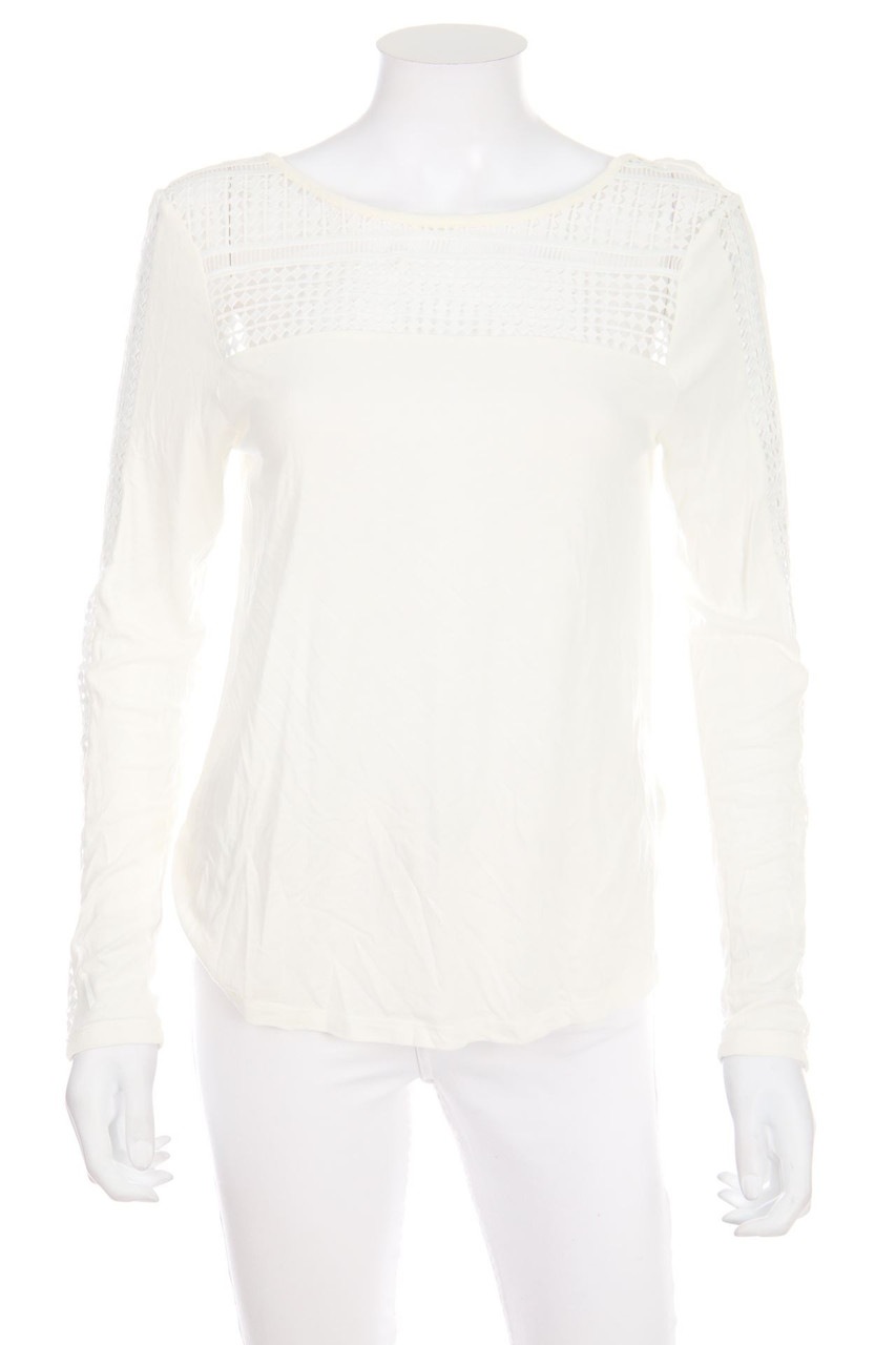 H&M - Bluse mit Spitzen-Einsatz - S