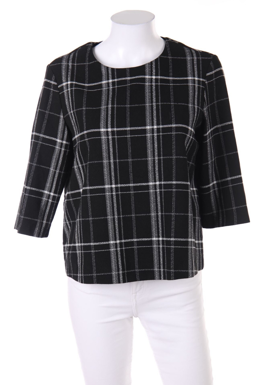 MANGO SUIT - Bluse mit 3/4-Ärmel mit Karo-Muster - S