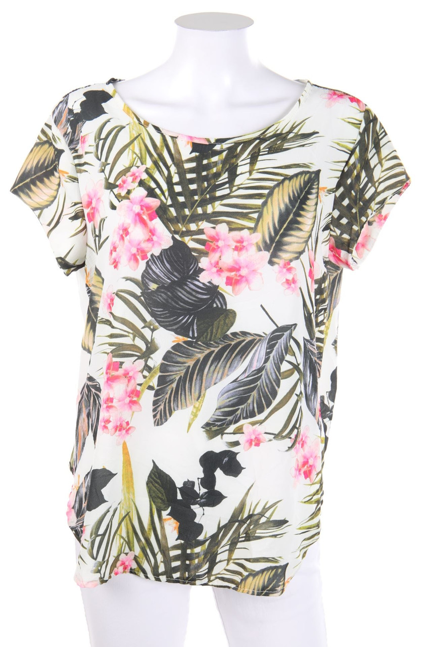 TODAY - Shortsleeve Blouse with floral print - M