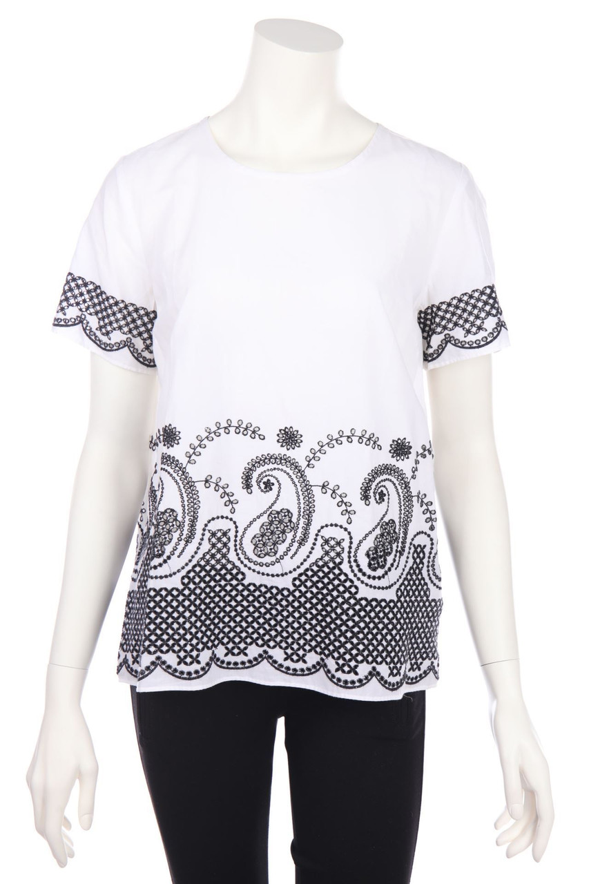 MICHAEL KORS - Shortsleeve-Shirt with Eyelet Lace - M