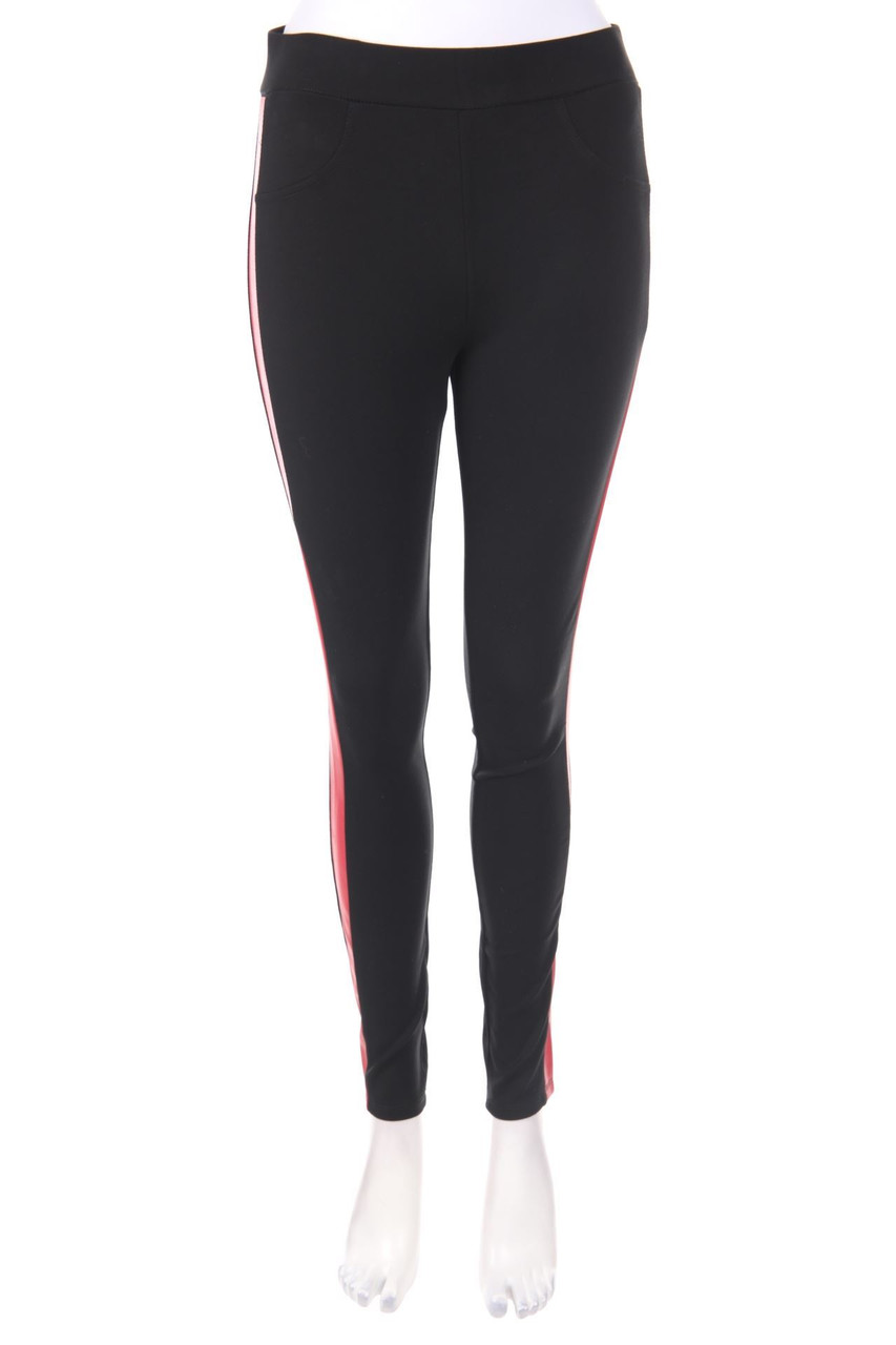 AMISU - Leggings mit Kunstleder-Details - D 36