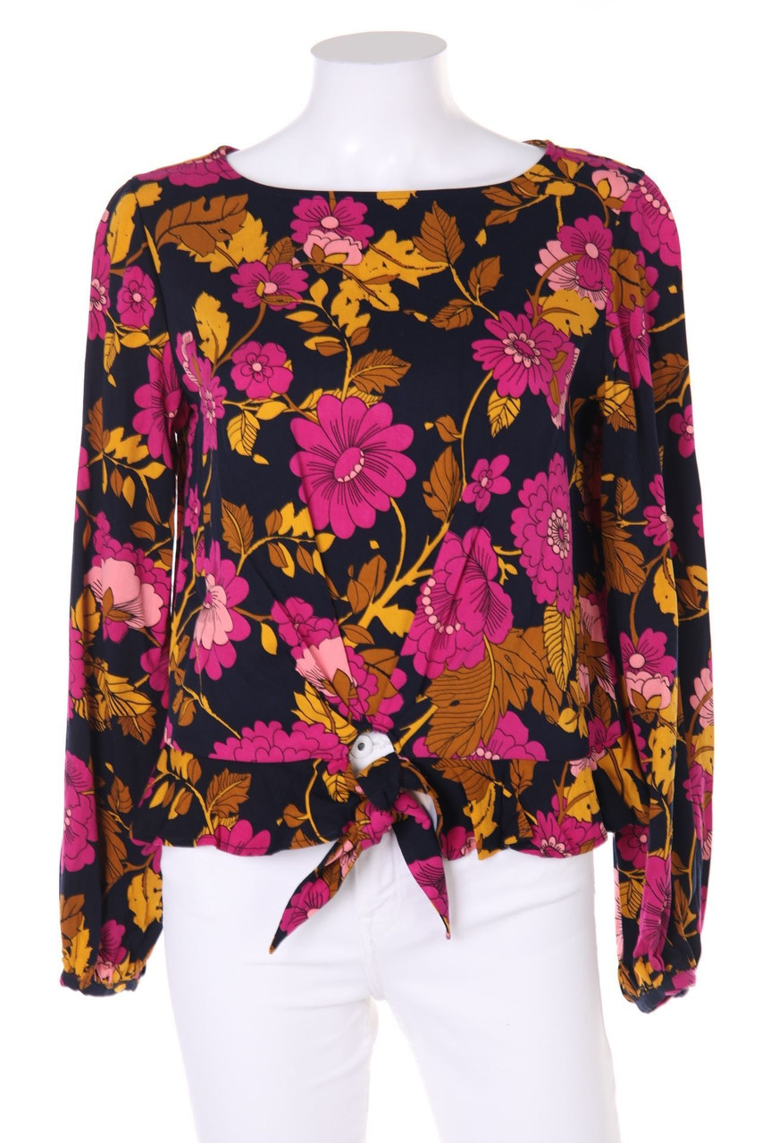 MANGO - Bluse mit floralem Muster zum Knoten - M