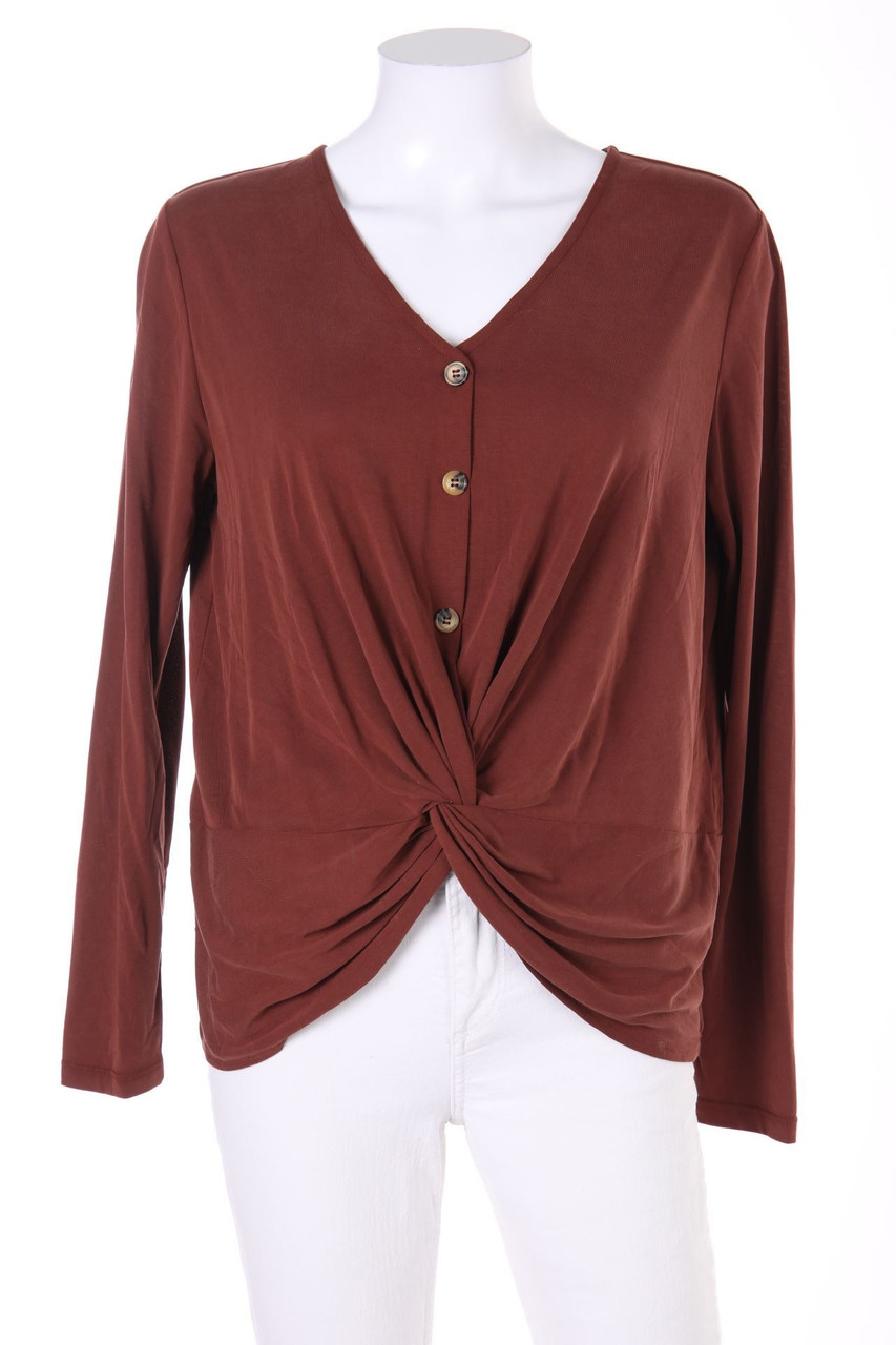 Noisy May - Tunika-Bluse mit Drapierung - S