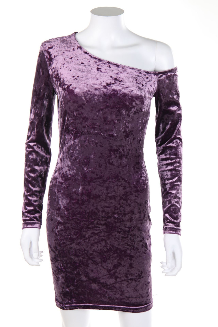 AMISU - One Shoulder-Party-Kleid aus Samt - D 38