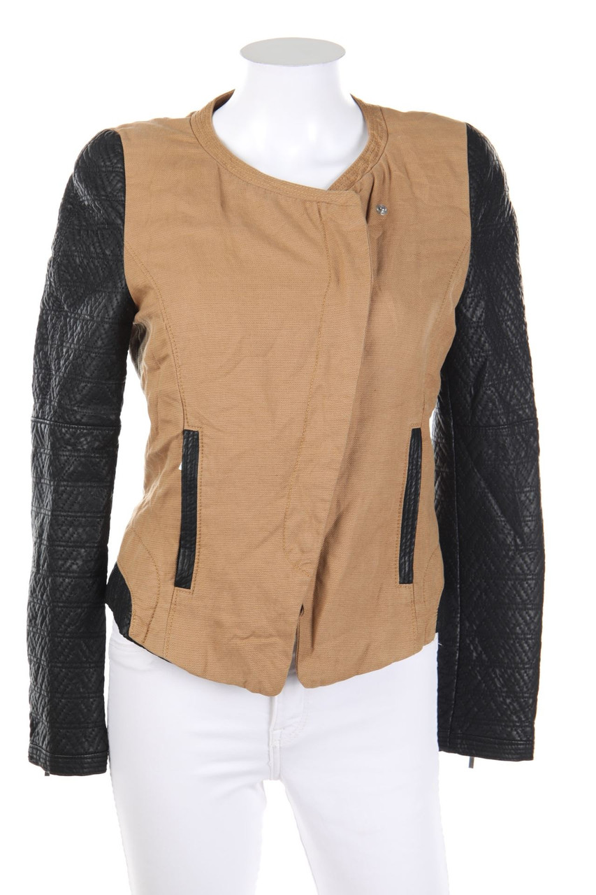 ZARA TRF - Jacke mit Kunstleder-Details - S