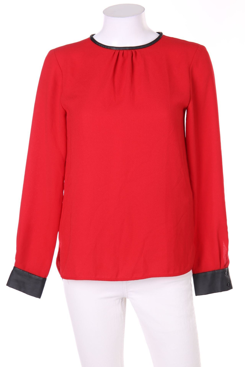 ZARA WOMAN - Bluse mit Kunstleder-Details - XS