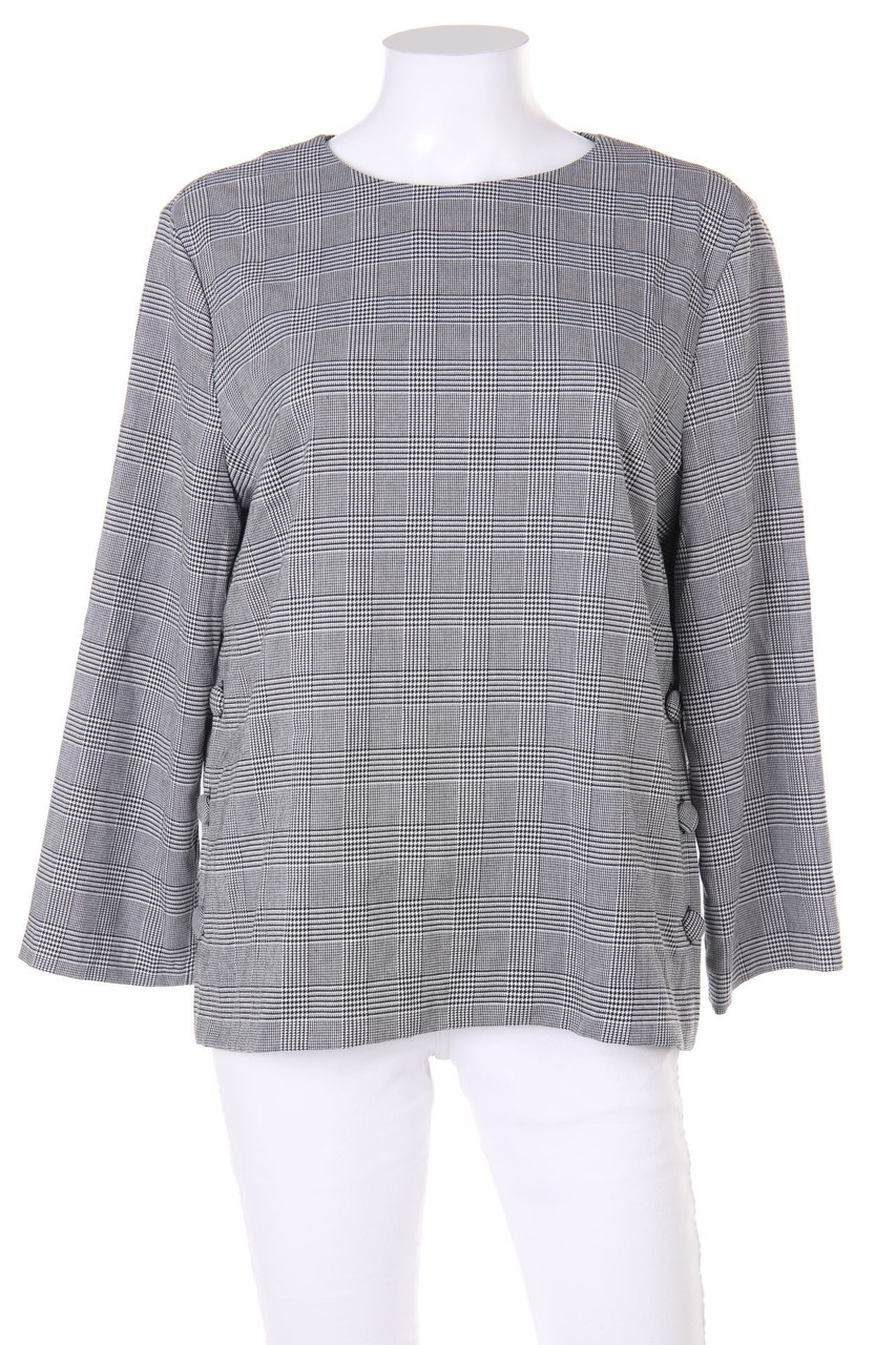 ZARA - Karo-Bluse mit 7/8-Ärmel - L