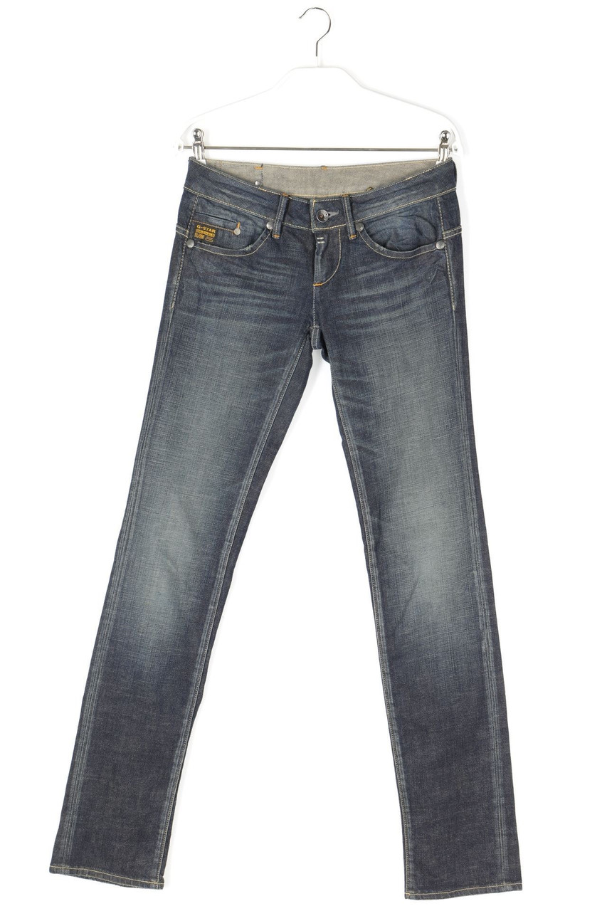 G-STAR - Used Look Straight Cut Jeans mit Logo-Badge - W27
