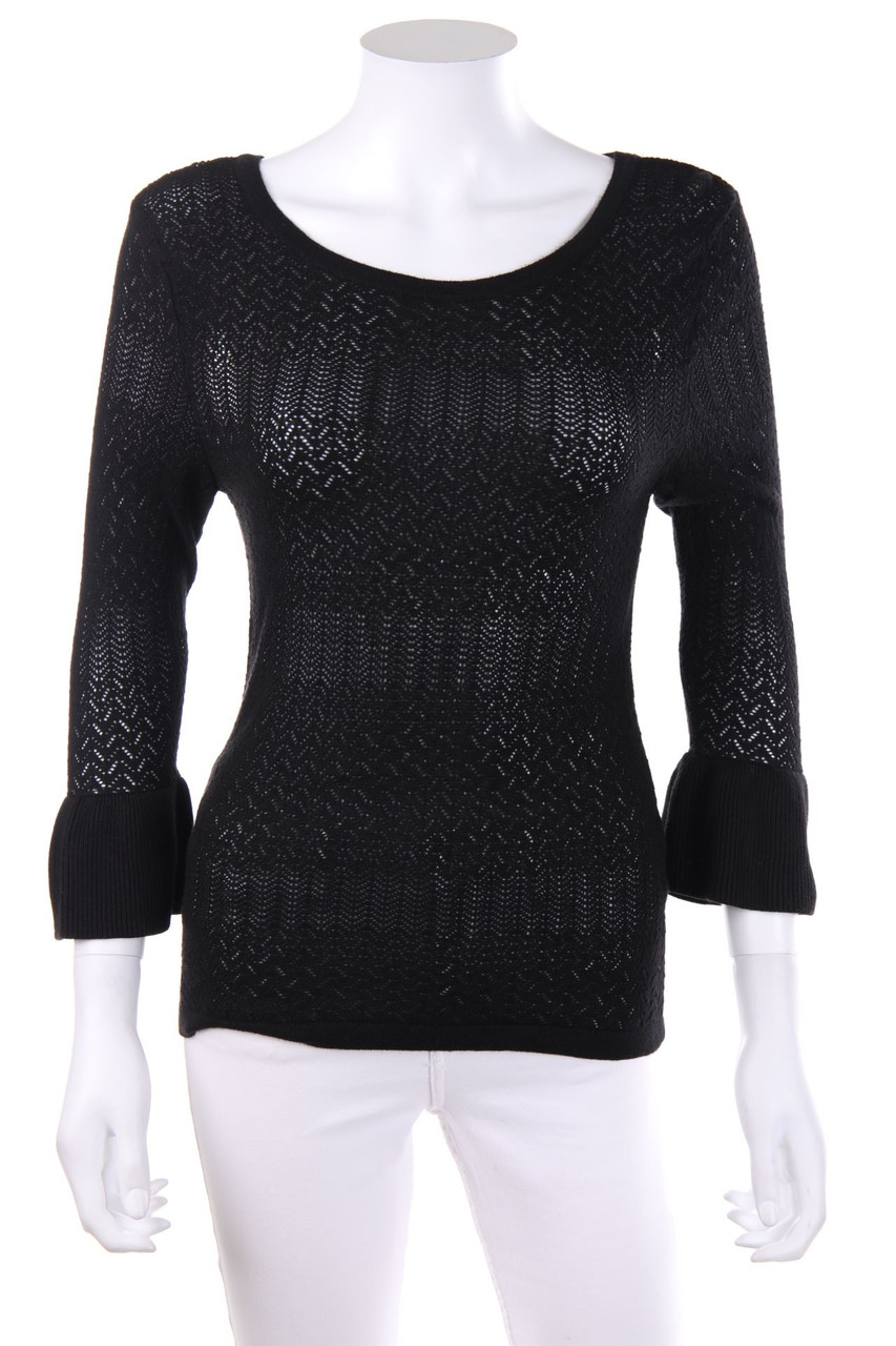 Stradivarius - Strick-Pullover aus Lochstrick mit 7/8-Ärmel - S