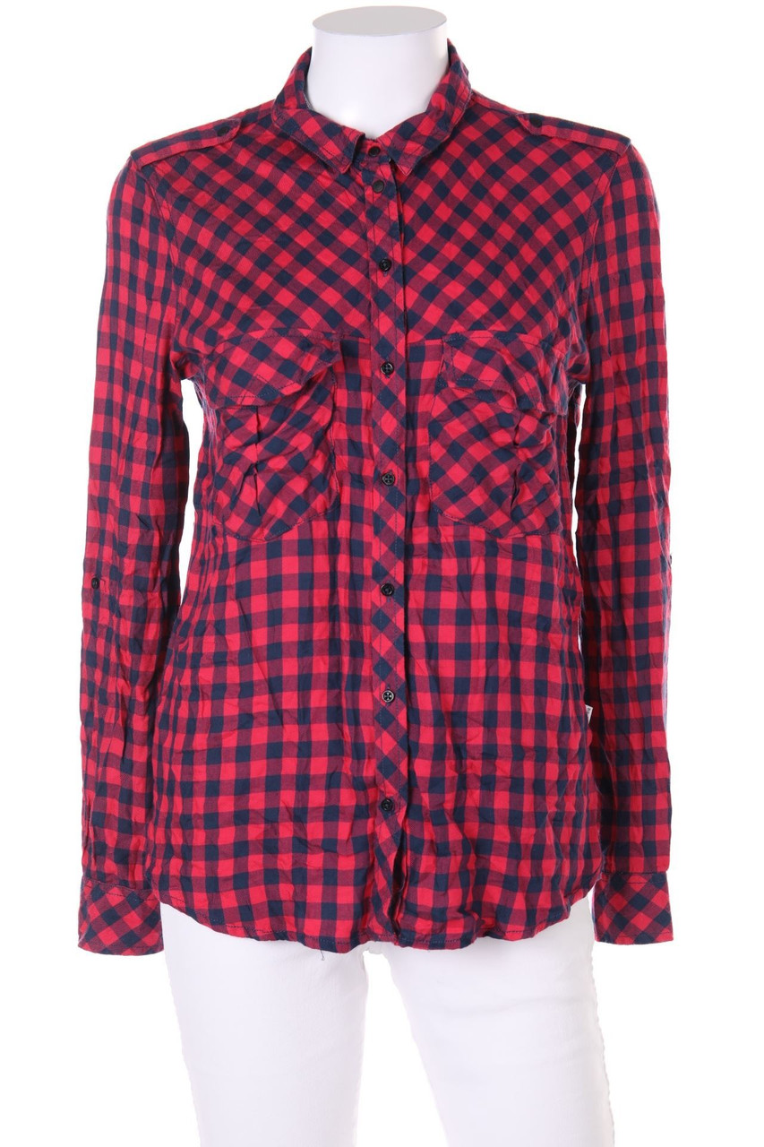Bershka - Checked Blouse with French Cuff - M