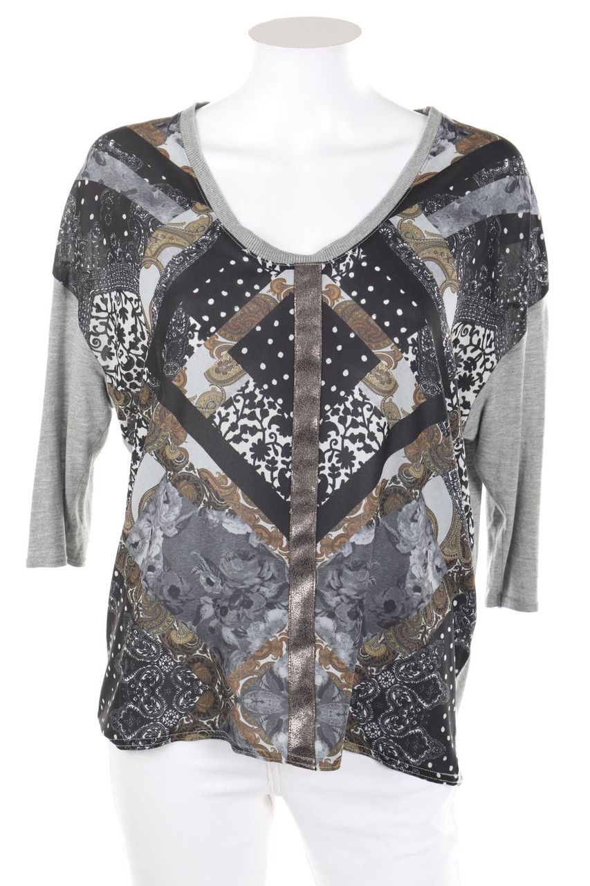 ZARA W&B - 3/4-Arm-Shirt mit Print - M