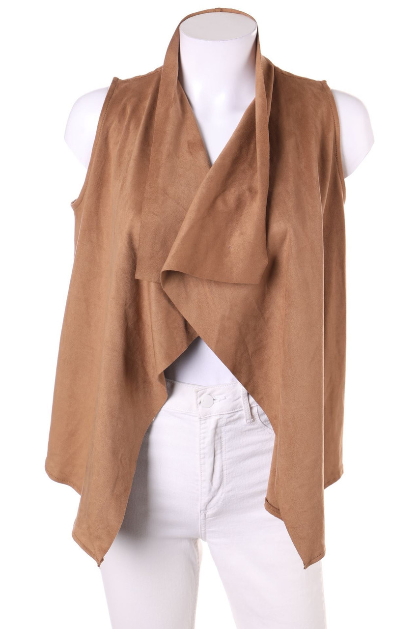 Bershka - Faux Leather-Gilet with Cowl Neck - S