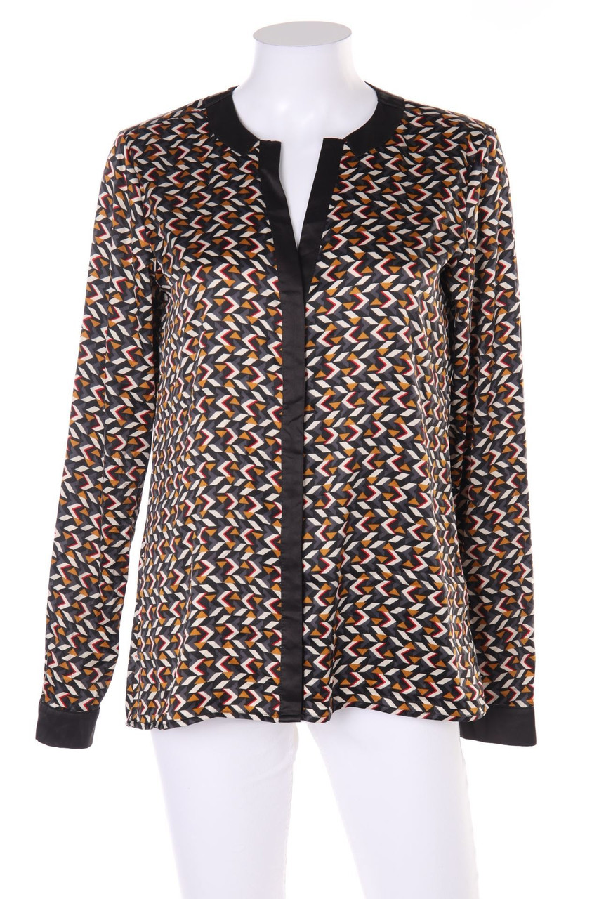 ESPRIT - Satin-Bluse mit geometrischem Muster - D 38