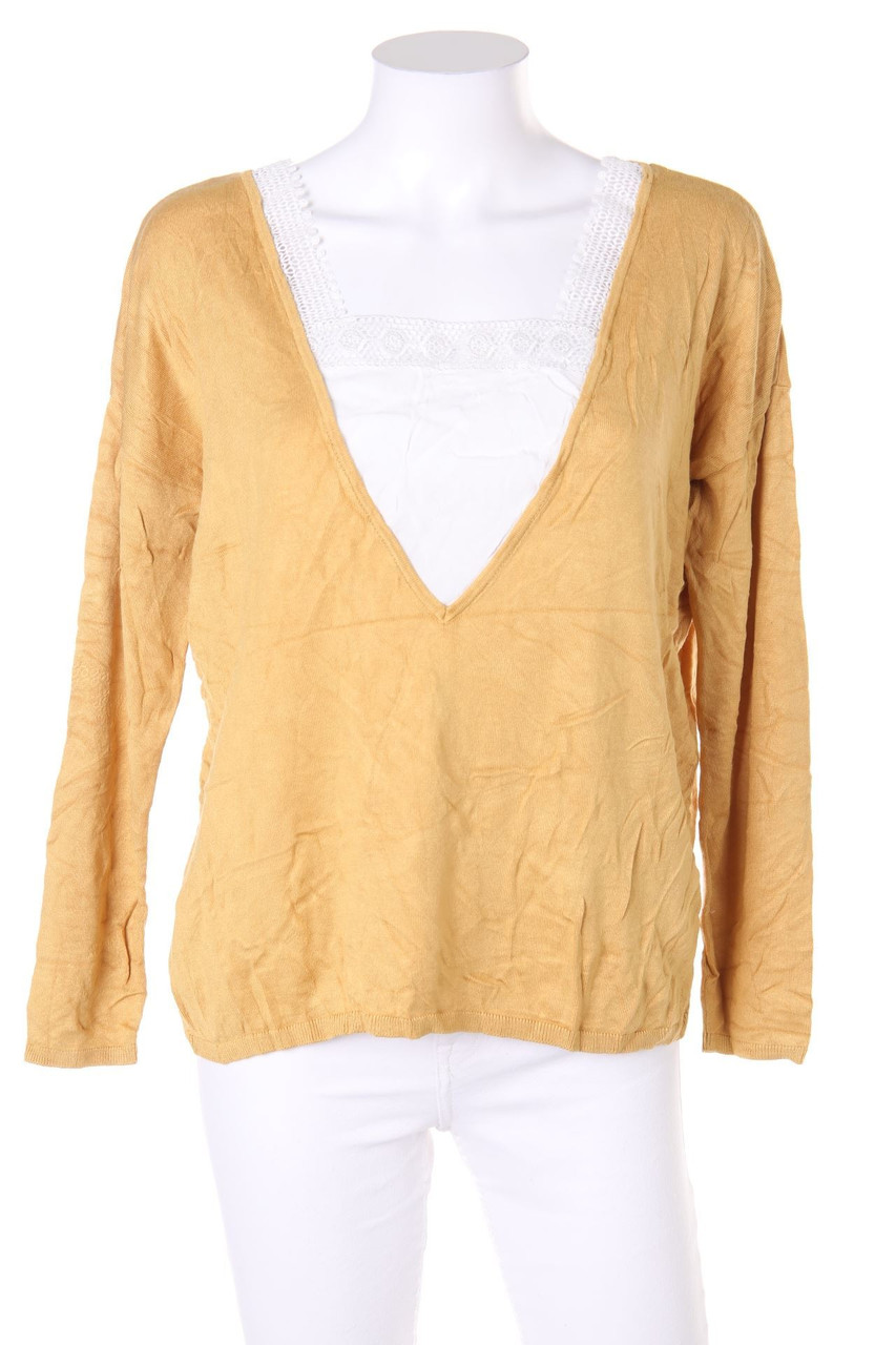 KOOKAI - Oversize-Strick-Pullover mit Spitzen-Einsatz - D 34