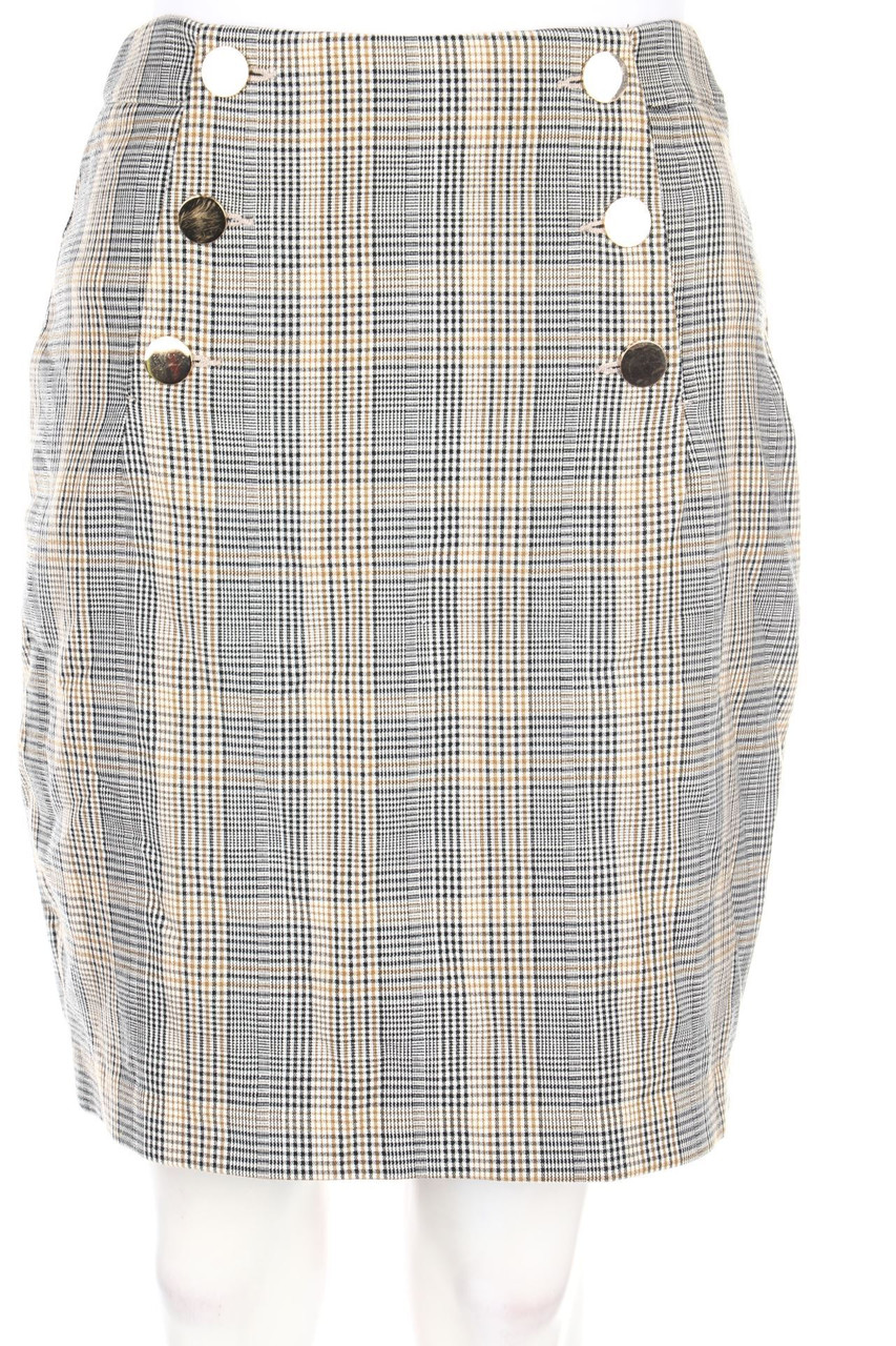 H&M - Minirock mit Karo-Muster mit Schmuck-Knöpfen - D 38