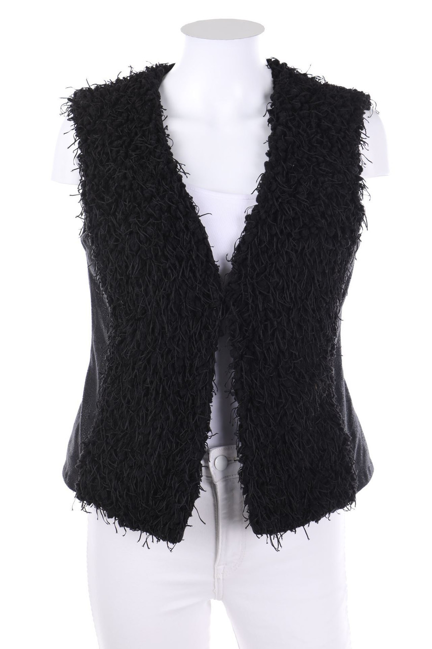yest - Faux Leather-Gilet with Fringes - D 38