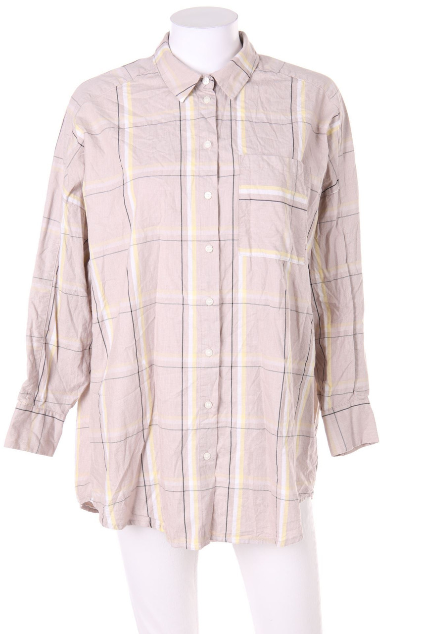 MONKI - Hemd-Bluse mit 3/4-Ärmel mit Karo-Muster - XS