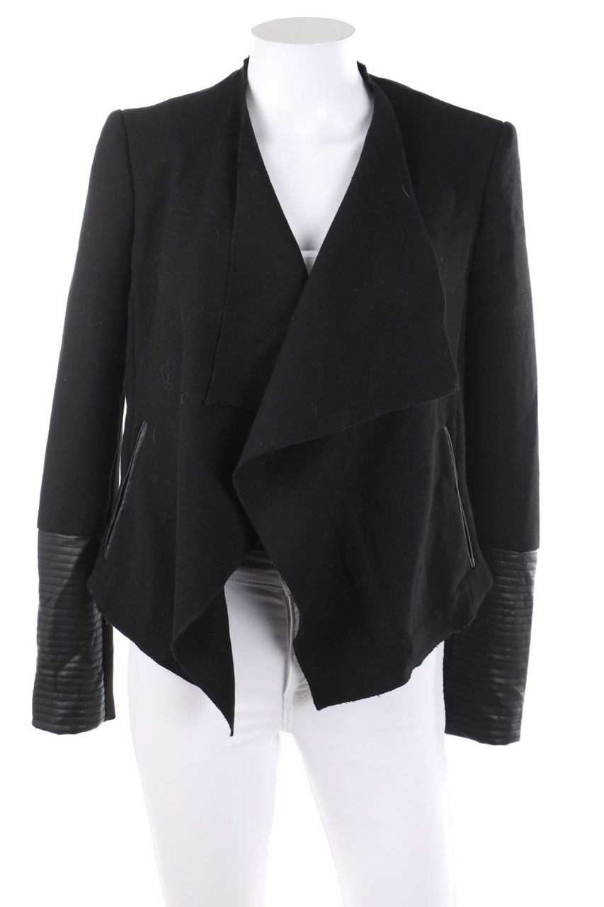 ZARA TRF - Clean Chic Blazer with Faux Leather Details - S