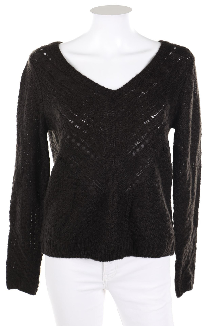 H&M - Strick-Pullover mit Lochstrick-Details - M