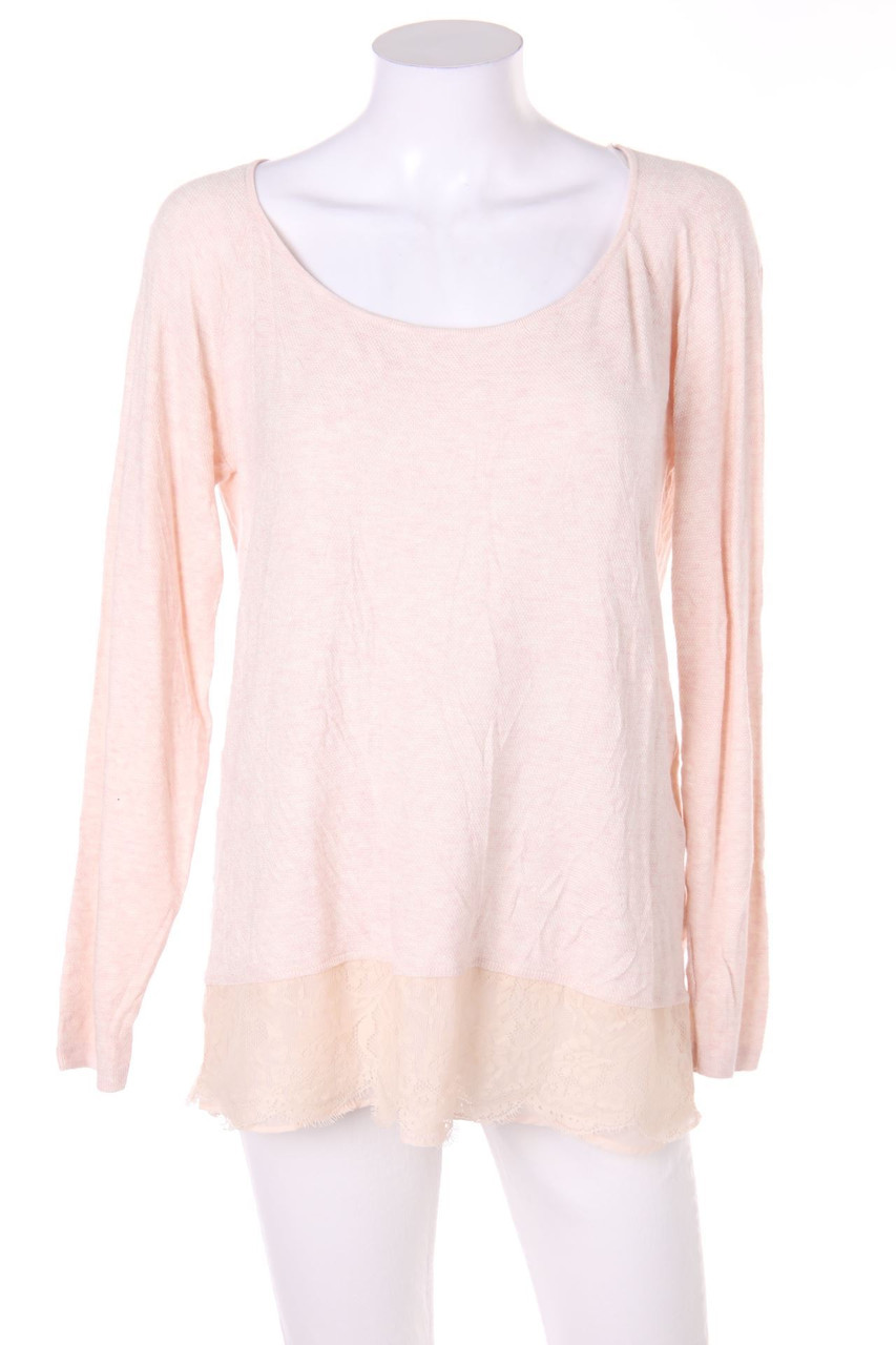 NAF NAF - Strick-Pullover mit Spitzen-Einsatz - XL