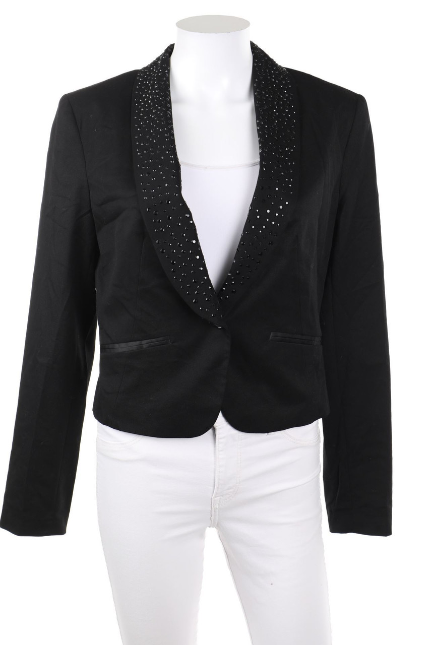 H&M - Smoking-Blazer mit Schmuckstein-Applikation - D 40