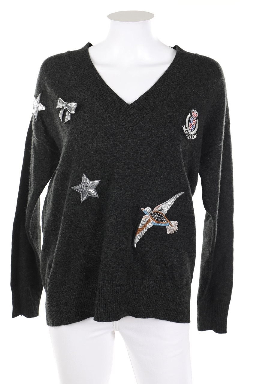 C´est Paris - Strick-Pullover mit Applikationen - D 38