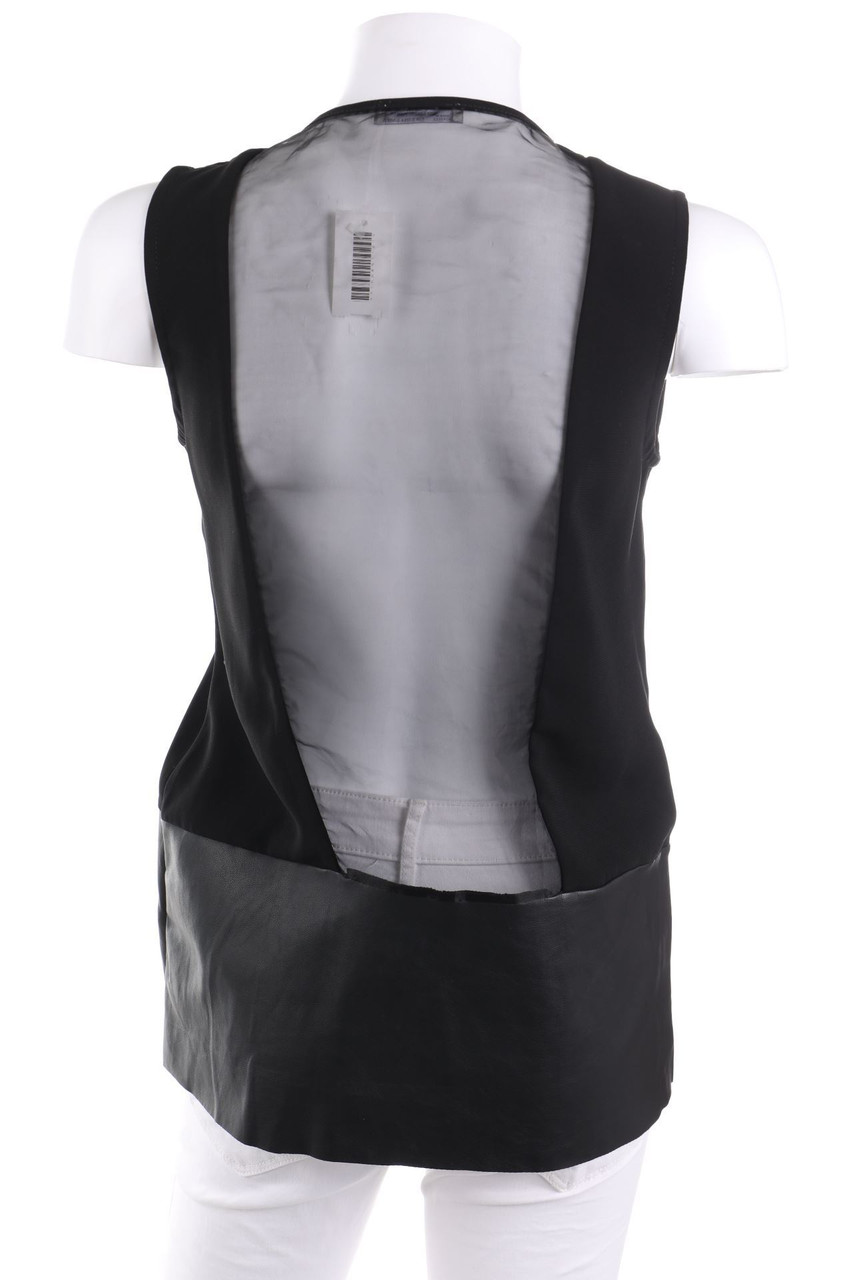 ZARA W&B - Blusentop mit Kunstleder-Details - S
