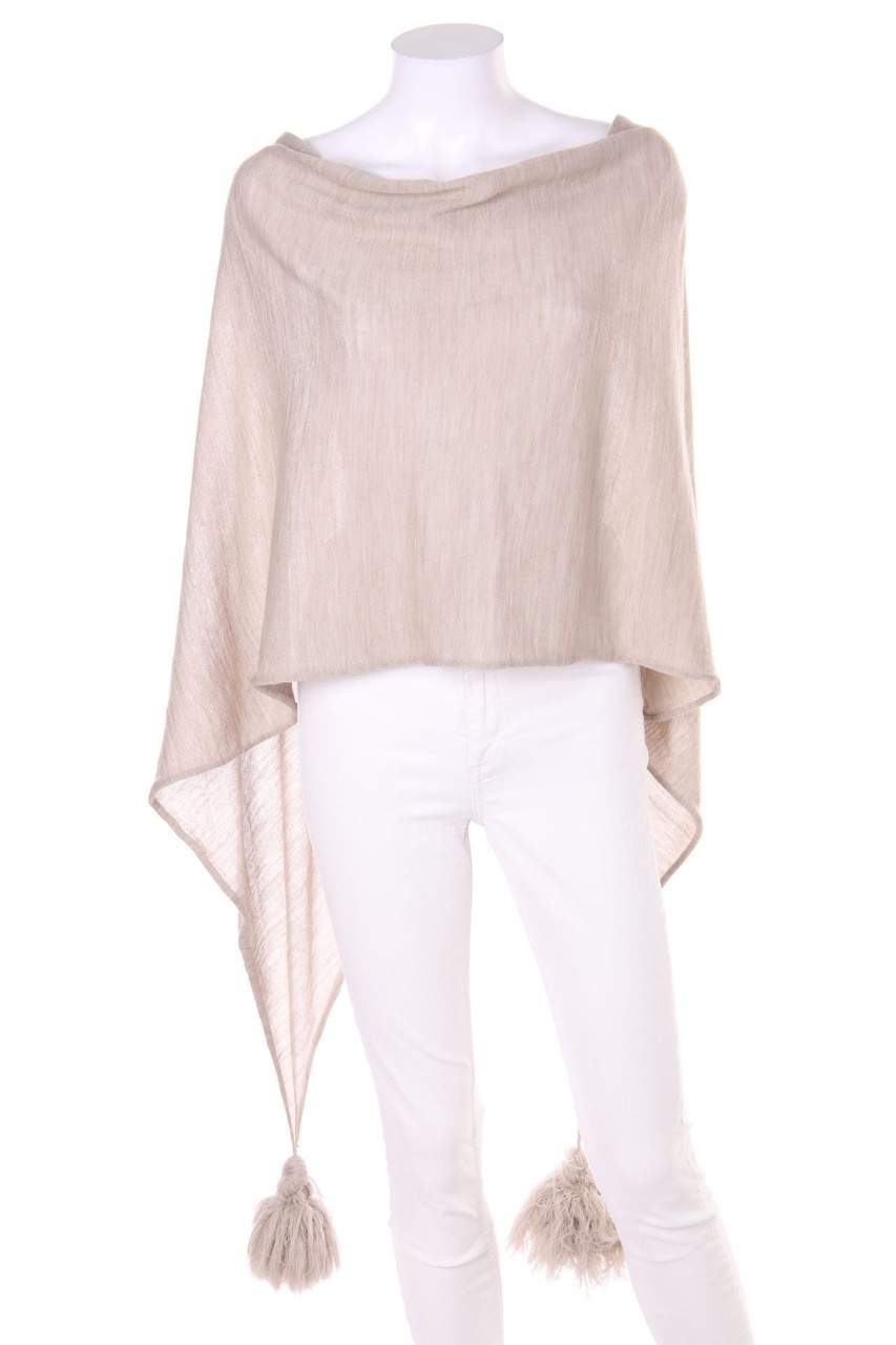 OPUS - Poncho, Wool-Blend with Tassels - ONE SIZE