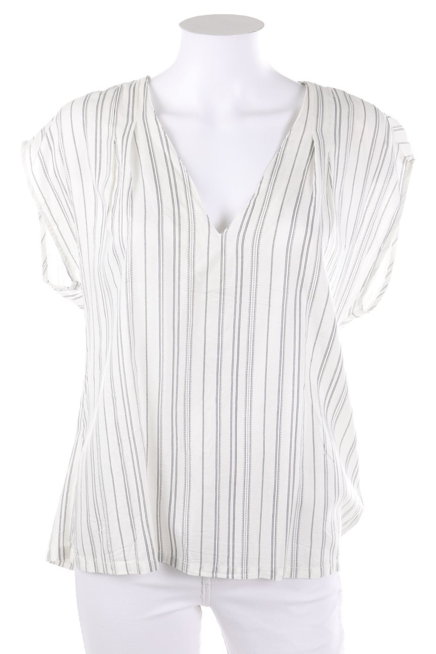 H&M - Kurzarm-Bluse mit Streifen - D 34