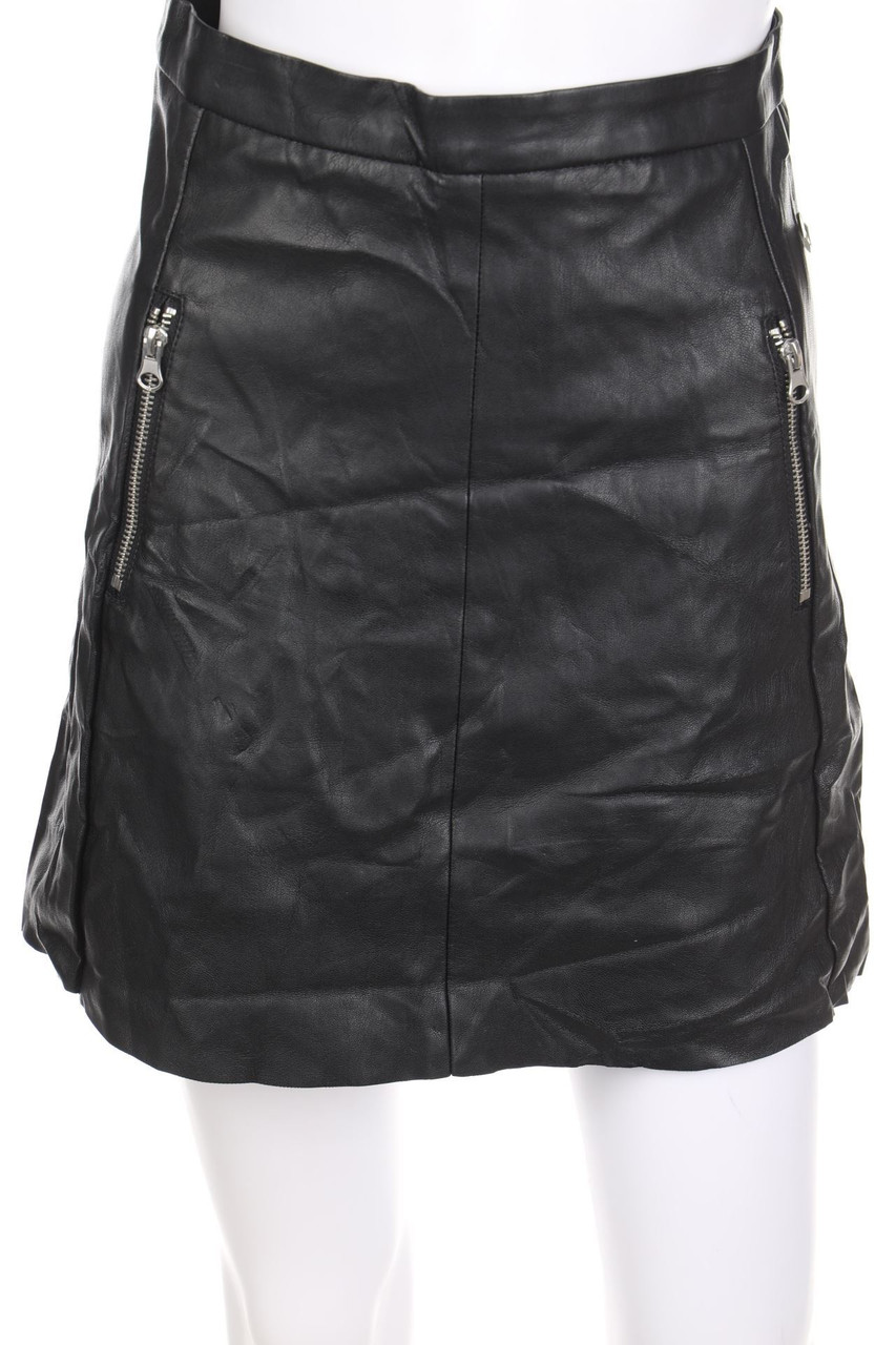 H&M - Faux Leather-Mini-Rock mit Reißverschluss - D 34