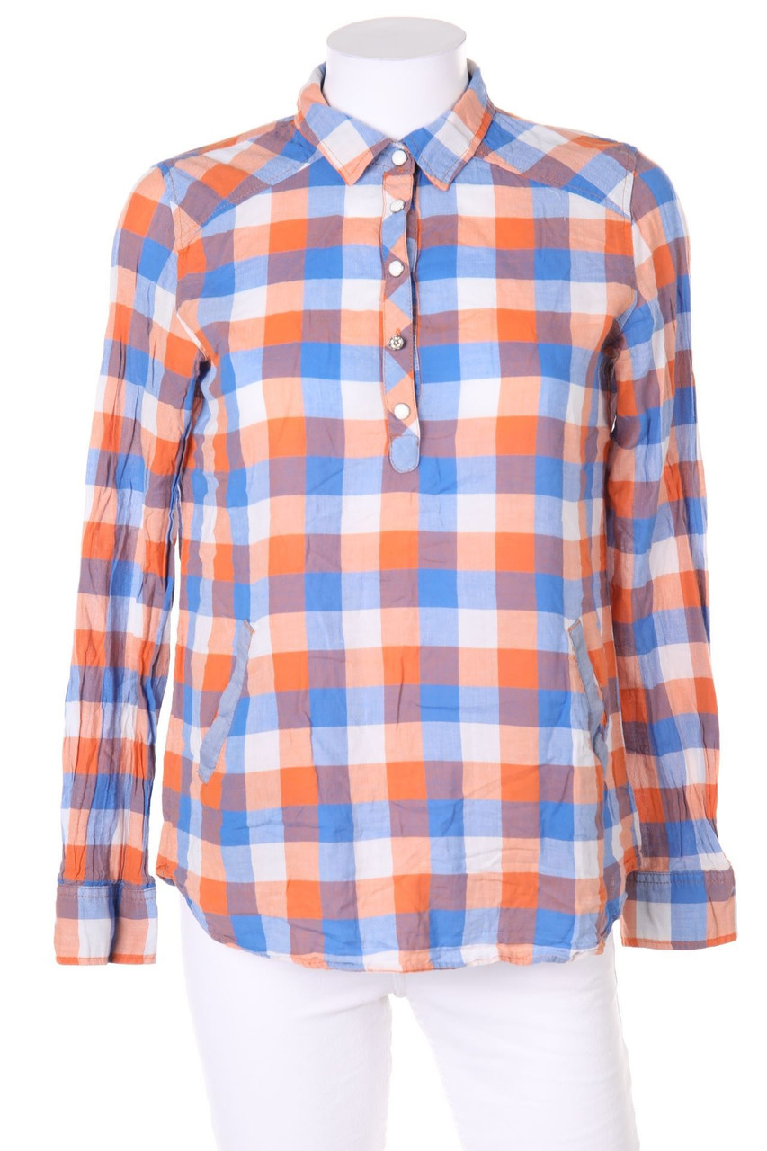 ZARA TRF - Tunika-Bluse mit Karo-Muster - M