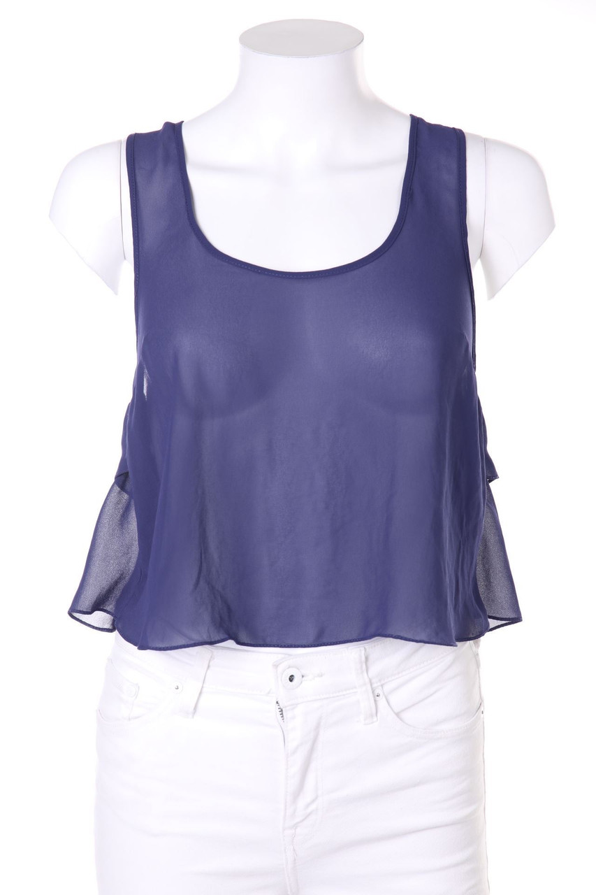 TOPSHOP - Cropped-Blouse Top with Volants - D 32