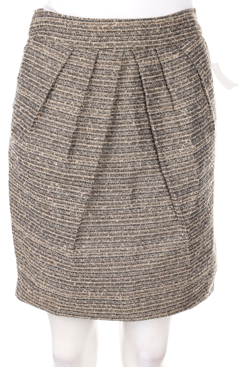 Tabitha - Stripe Pleated Mini-Skirt with Metallic Effect - D 36