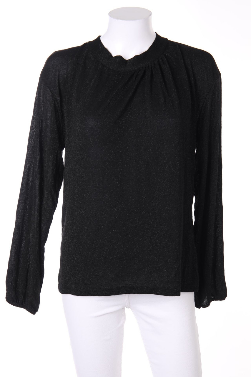 zebra - Glitter-Blouse with Deep Back Neckline - L