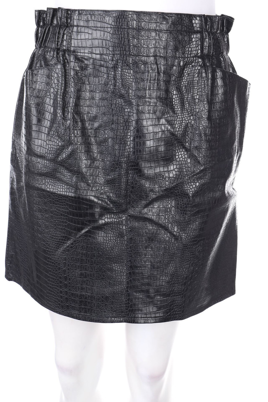 Molly BRACKEN - Faux Leather-Mini-Rock mit Animal-Print - M