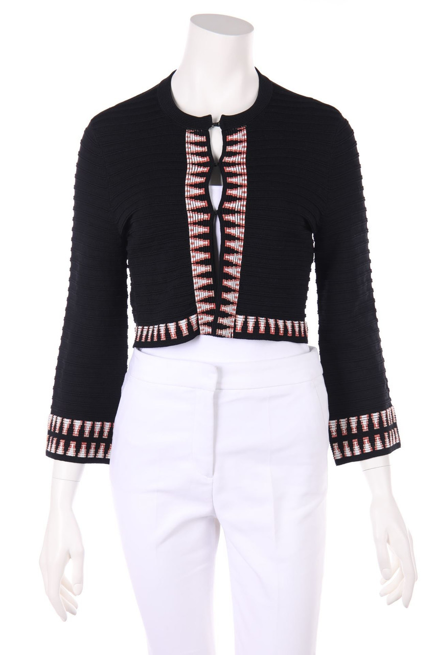 maje - Cardigan with Zig Zag Pattern, Ethno Style - D 36