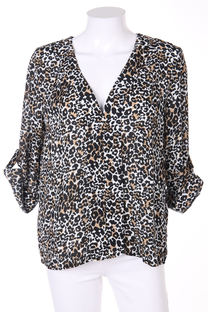 No Label - Tunic Blouse with Animal Print - L