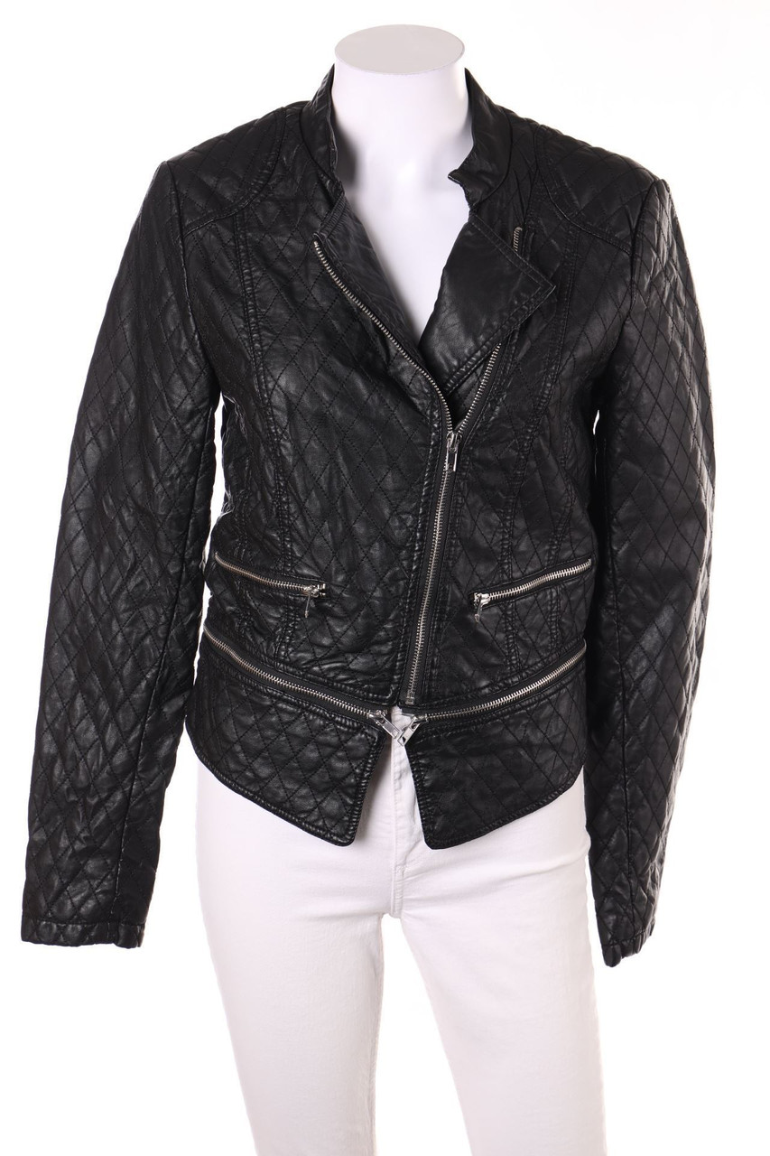 VILA - Kunstlederjacke mit asymmetrischem Schnitt - M