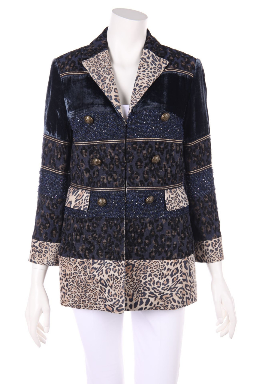 White Label - Blazer with Leo Print with Sequins - D 38